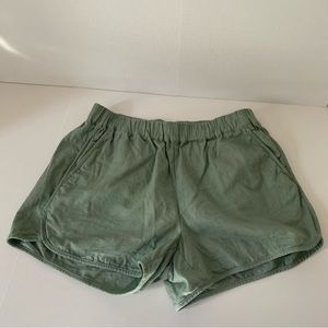 Women's Madewell Pull On Elastic Waist Casual Sage Green Shorts H5956 Size S